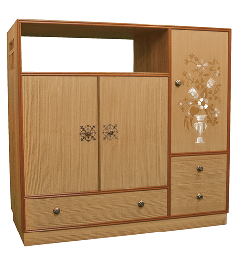 Sashimono furniture decorated with floral maki-e lacquerwork