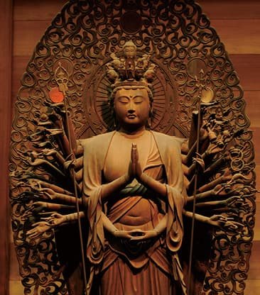 A statue of Senju Kannon