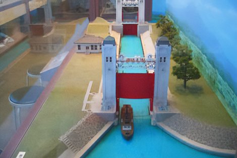 A model of a canal lock