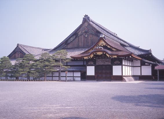 The exterior of a building facing a plaza