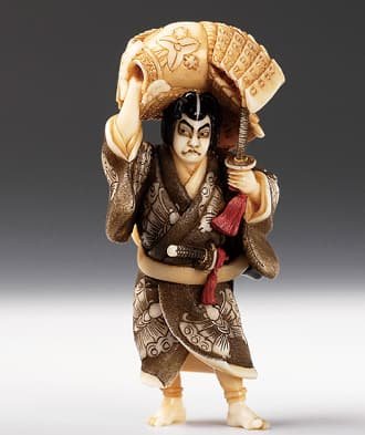 人物をかたどった根付