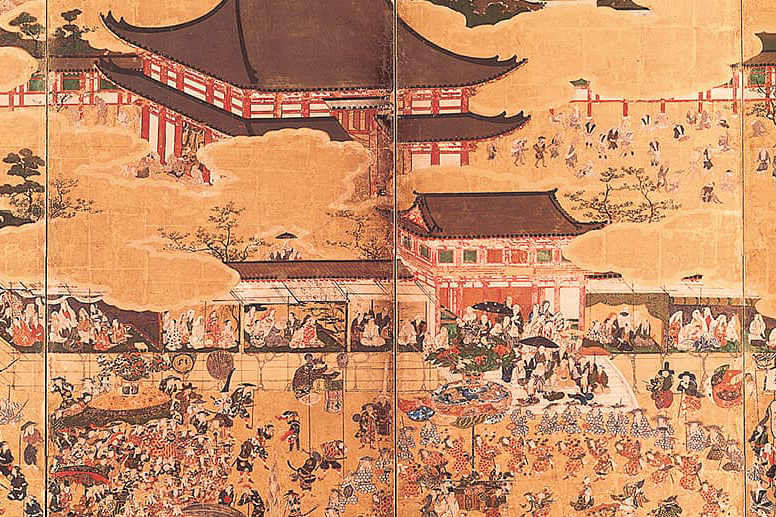 重要文化財 豊国祭礼図屏風 六曲一双（左隻部分）