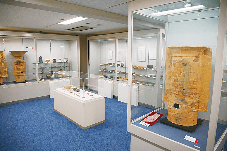 展示ケースが並ぶ展示室