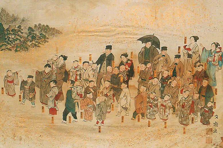 大勢の人物が描かれた絵